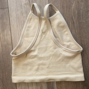 Aritzia TnA Ribbed Beige Halter Top